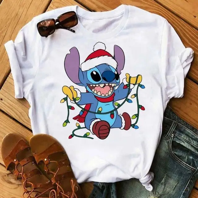 Disney Stitch Short Sleeve Cotton Unisex Parent Child T Shirt