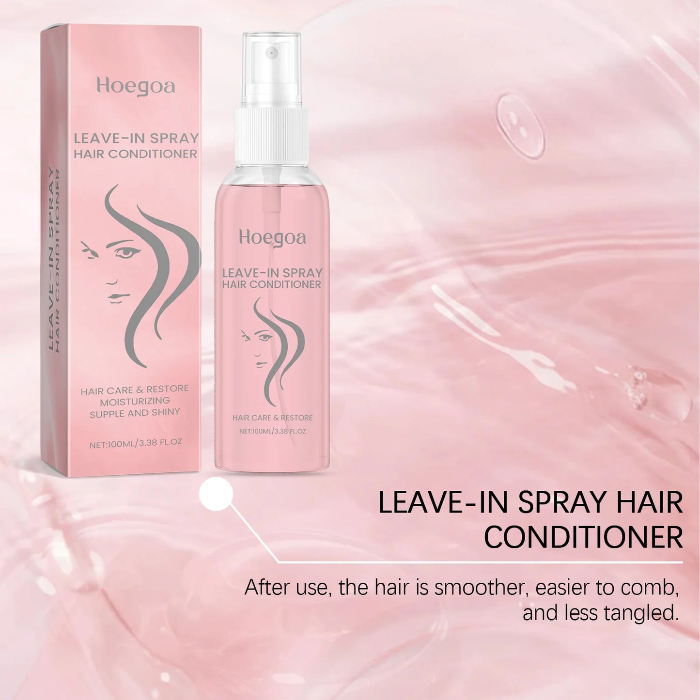 HOEGOA Leave In Hair Conditioner Spray For Nourished Frizz Control