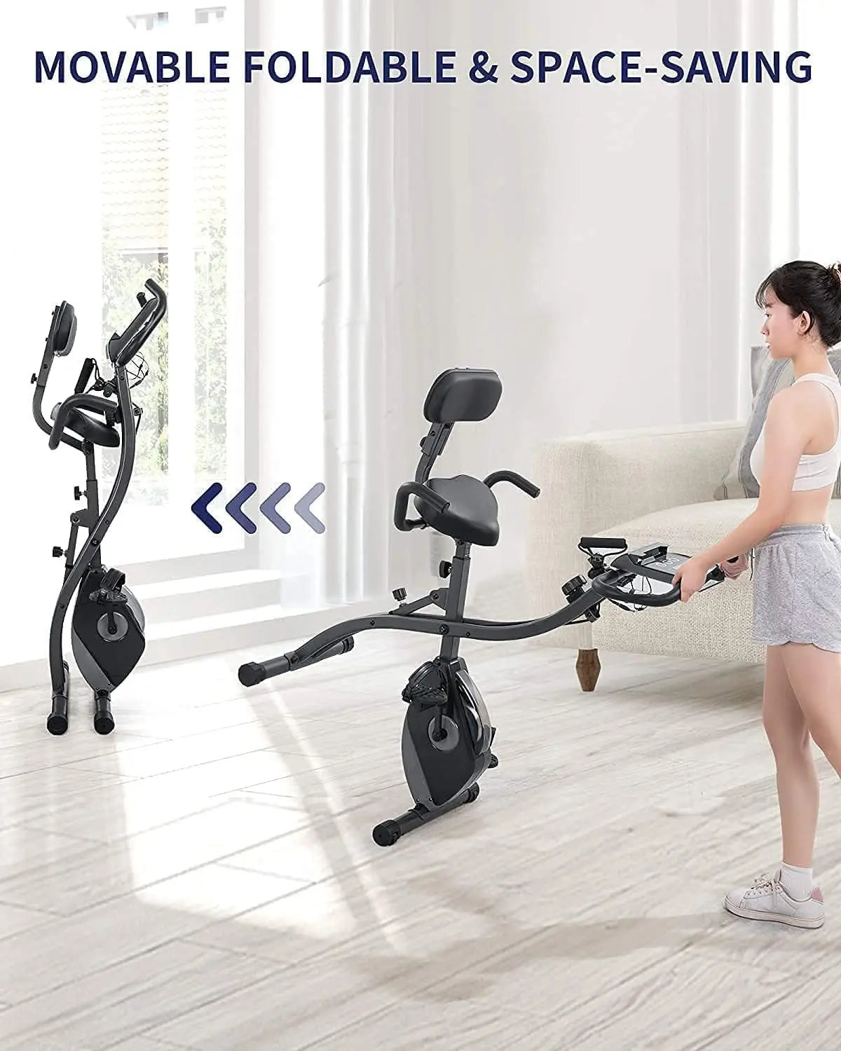 Folding Magnetic Exercise Bike With Pulse Sensor LCD Monitor