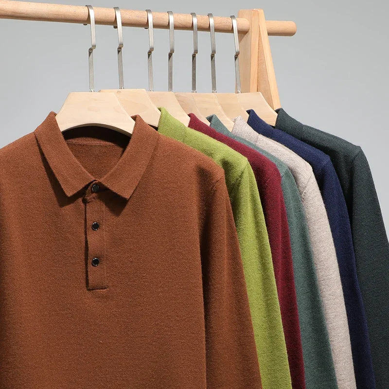 Men's Wool Crewneck Knit Pullover Sweater for Autumn and Winter