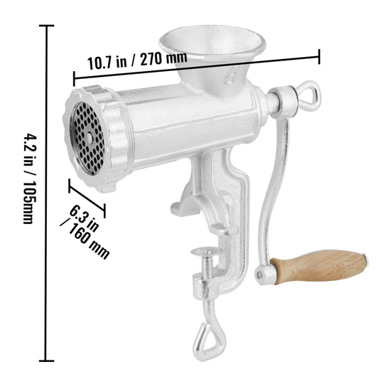 SucceBuy Manual Meat Grinder Cast Iron Table Clamp Sausage Maker