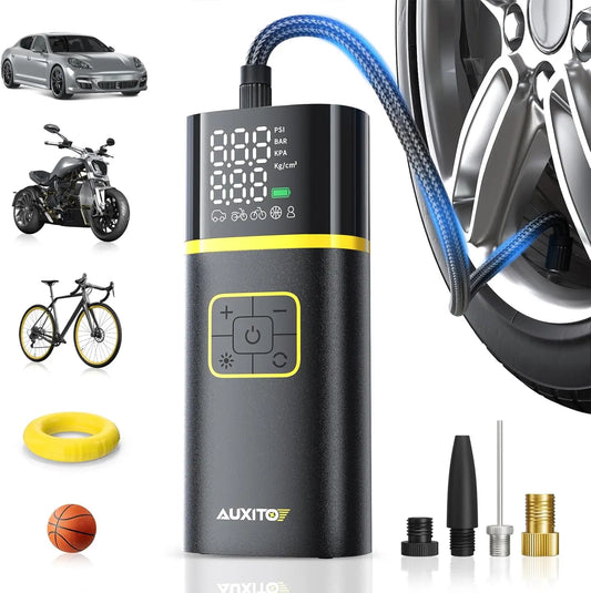 Portable Car Tire Air Compressor With Digital Gauge LED Light