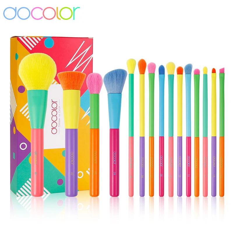 Docolor Professional Makeup Brush Set For Face And Eyes