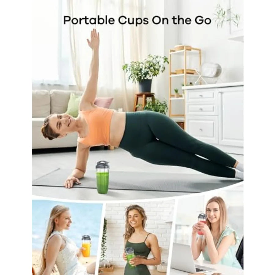14 Piece Personal Blender Set With 3 Portable Cups For Shakes And Smoothies