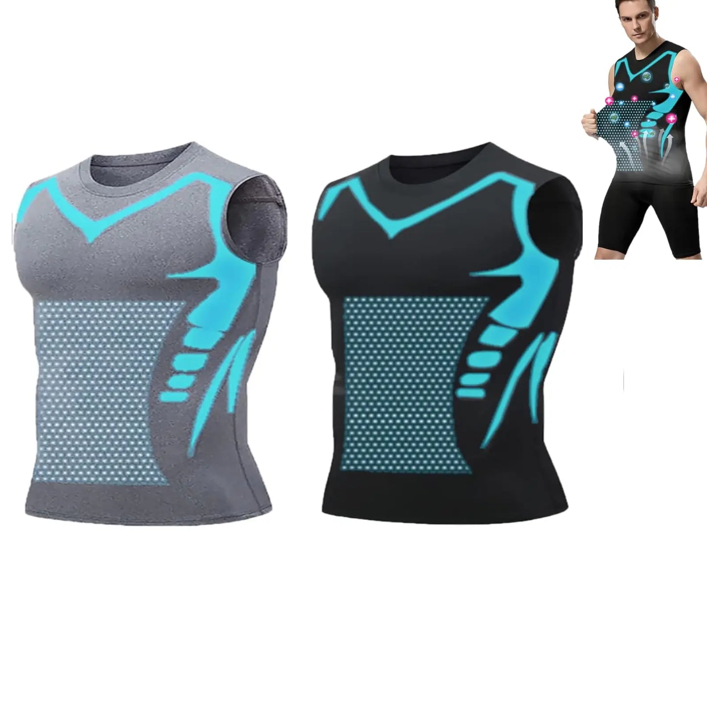 Ionic Shaping Vest for Men Shapewear Compression Tank Top