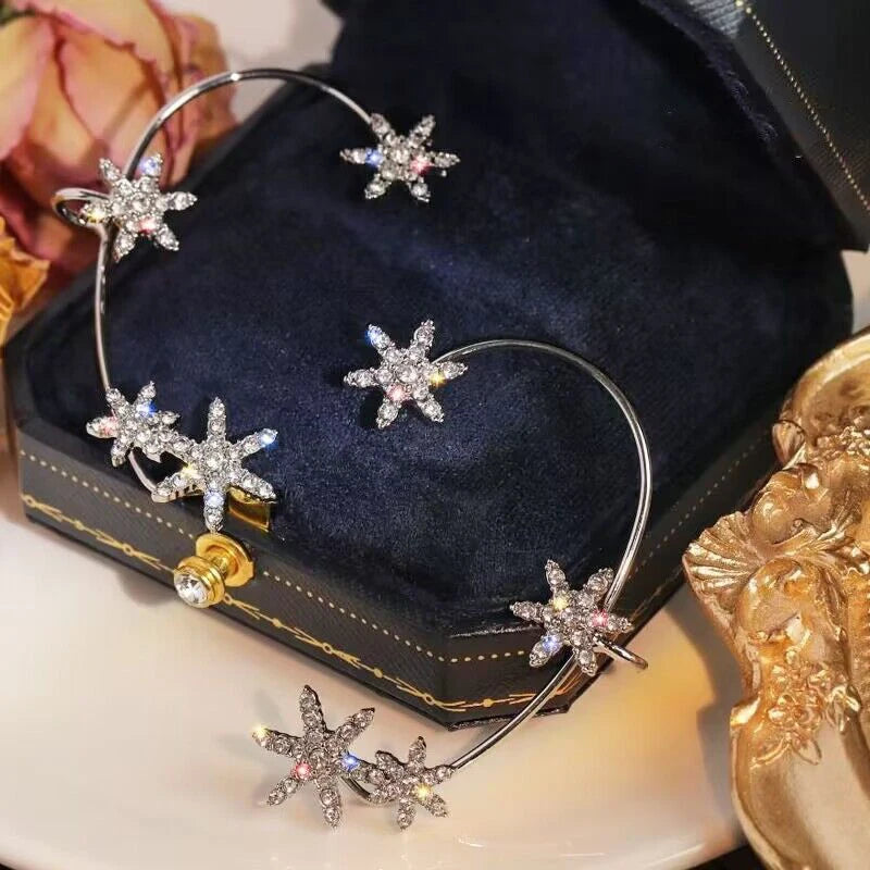 Clip Earrings Star Butterfly Crystal Tassel Zircon Fashion Jewelry
