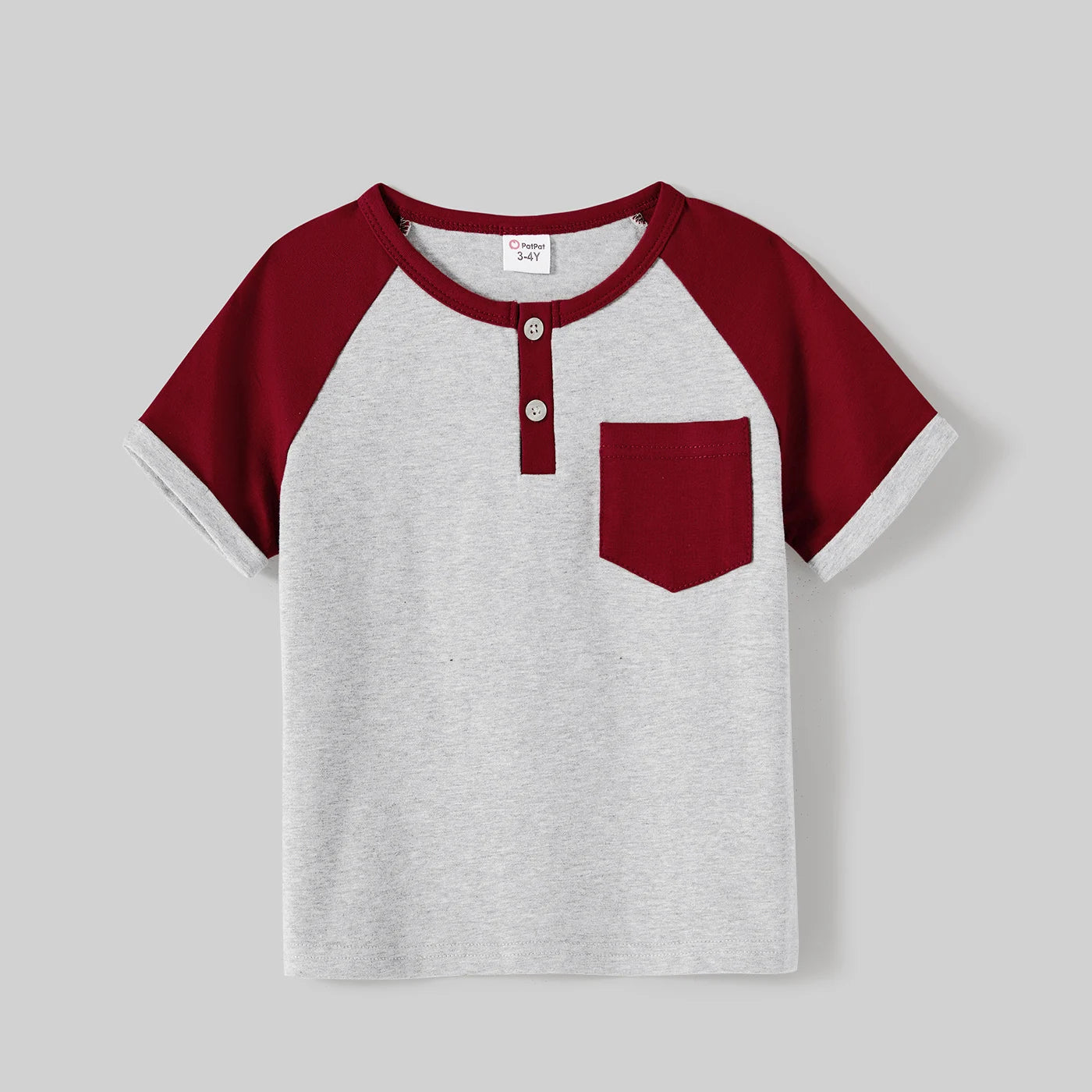 PATPAT Family Matching Cotton Colorblock Raglan T Shirts Dress Set