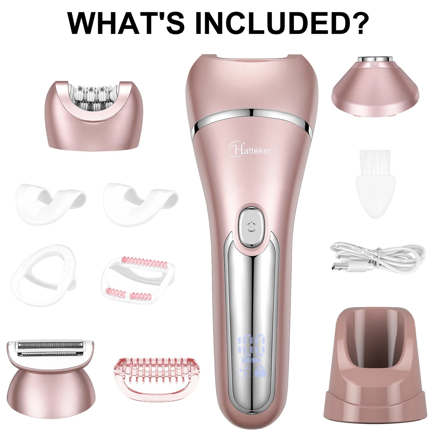 Hatteker 3 in 1 Epilator for Women USB Rechargeable Hair Removal