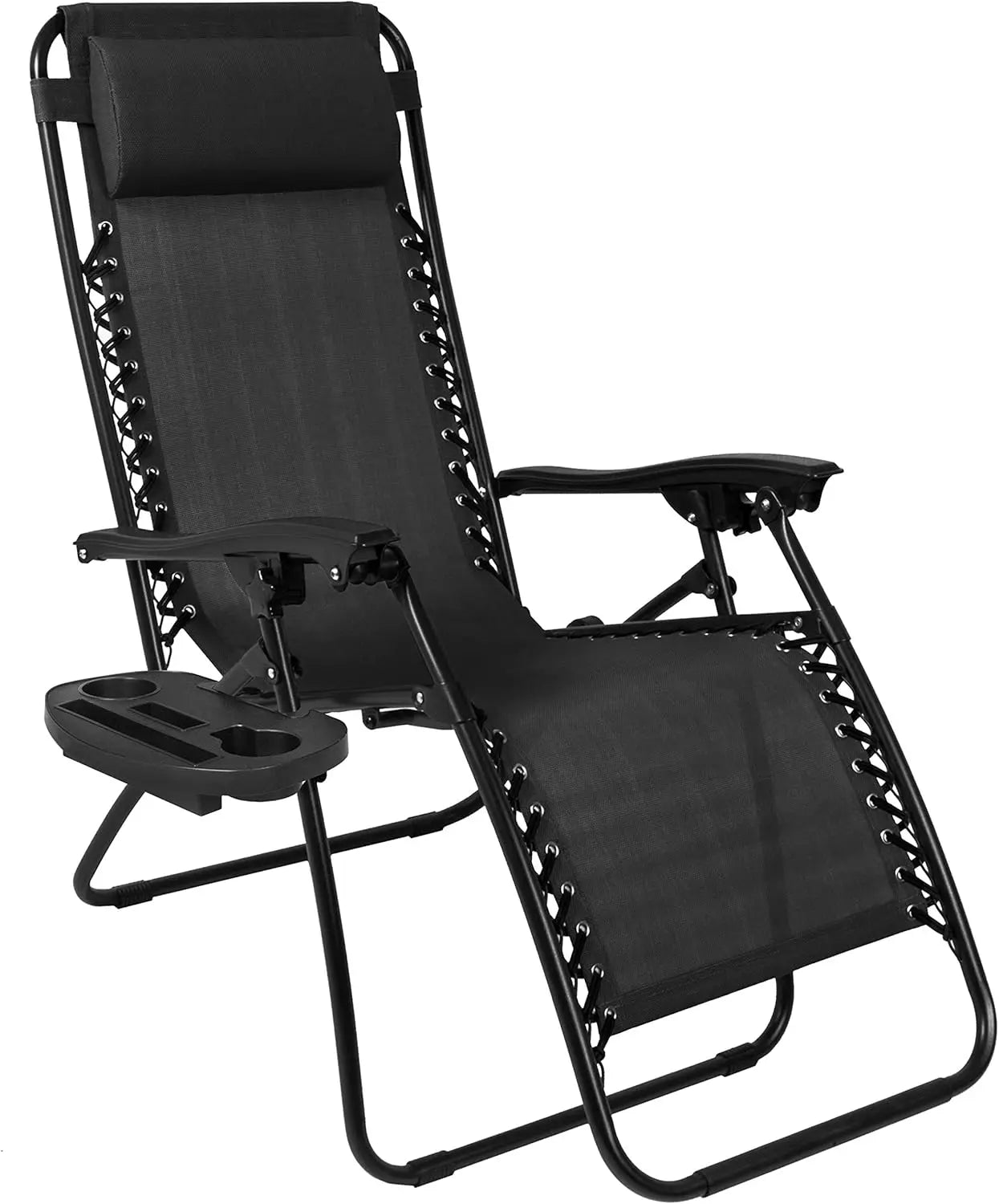 Set of 2 Adjustable Zero Gravity Lounge Chairs with Pillows