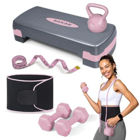 YAO HUI HUANG Adjustable Height Aerobic Stepper Kit With Weights