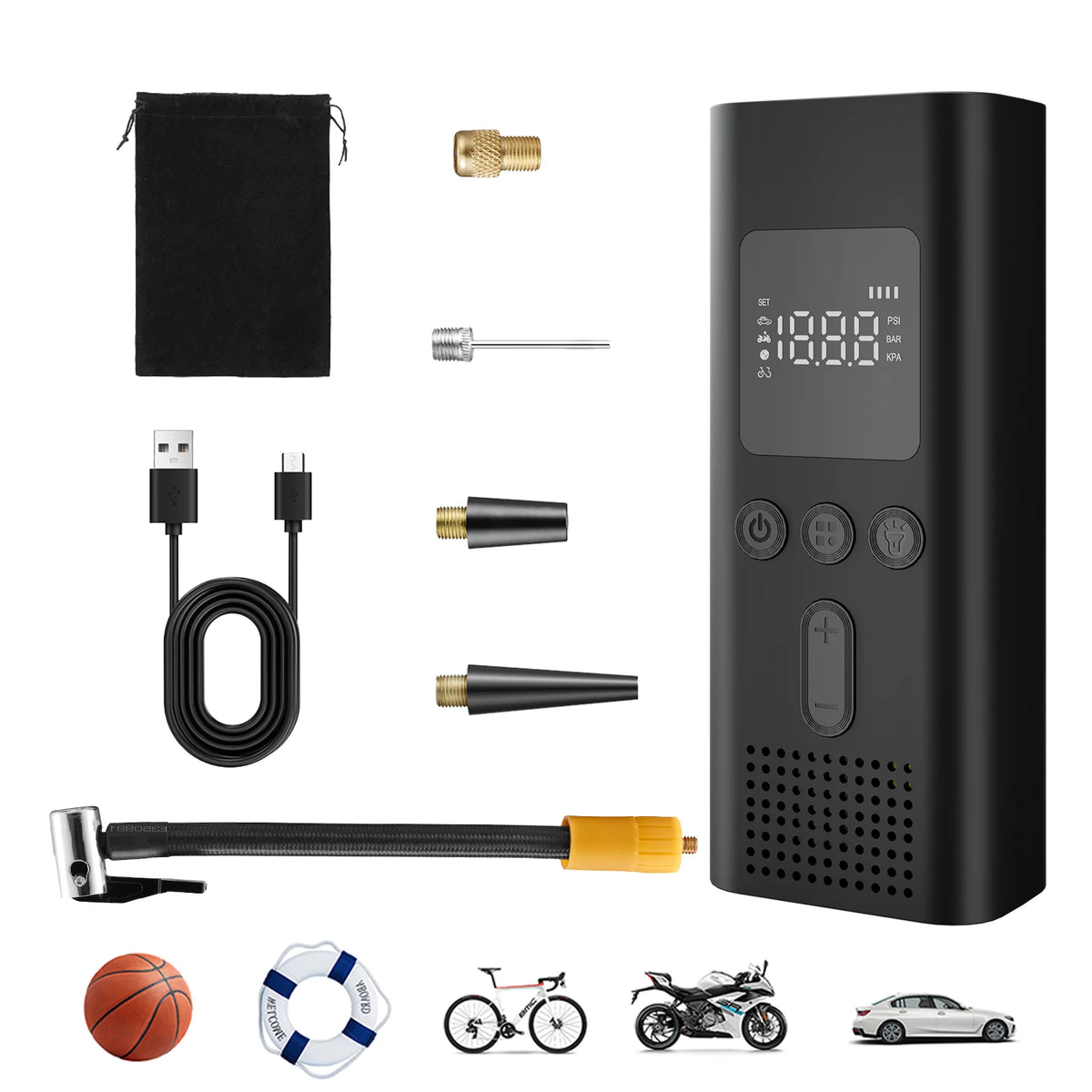 CHPOWKIT Portable Digital Cordless Car Tire Air Pump