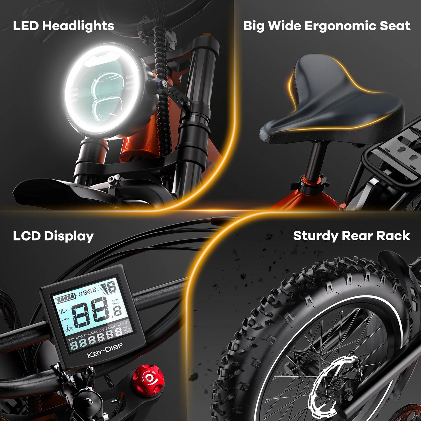 CYBERVELO EK6 Fat Tire 2000W Foldable EBike With 48V Battery