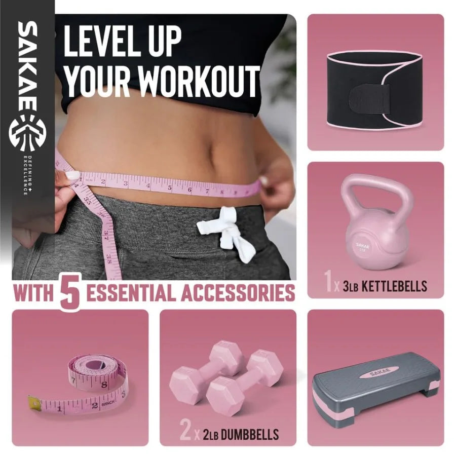 YAO HUI HUANG Adjustable Height Aerobic Stepper Kit With Weights