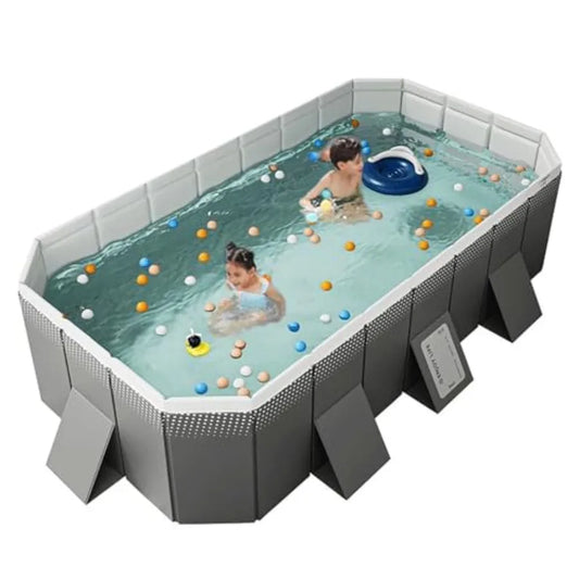 Foldable Pool Non-Inflatable With Hard Plastic Shell For Family Outdoor