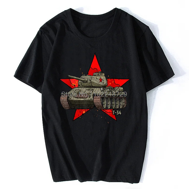 Men's Soviet World War II Red Star Cotton T Shirt