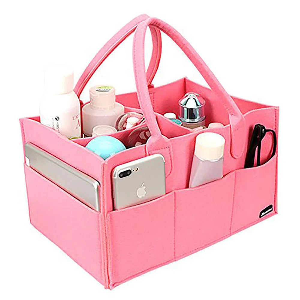 Canvas Baby Diaper Bag Organizer Tote For Change Table And Car Nursery