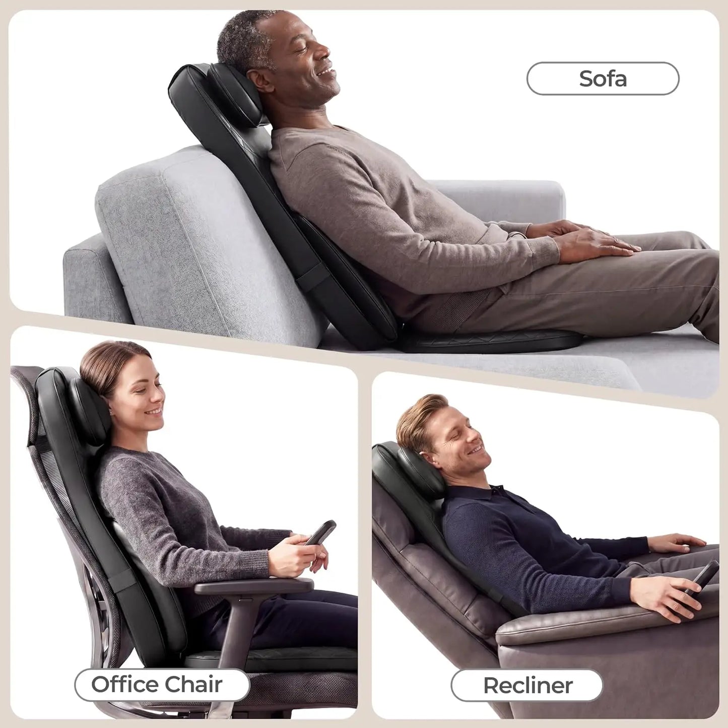 HIMOUTA 3in1 Shiatsu Massage Cushion With Heat For Full Body