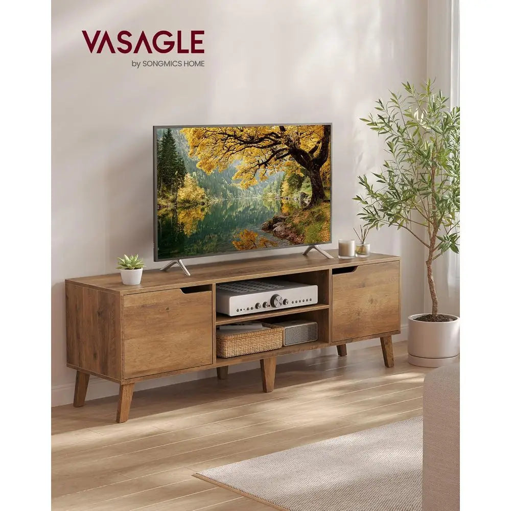 TV Stand or 65-Inch TVs, Entertainment Center with Adjustable Shel, 58-Inch Long Media ole Table, Transitional Style, or Living