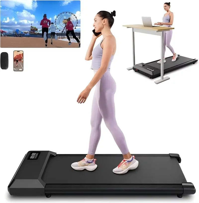 Superun 2-in-1 Home Office Walking Treadmill