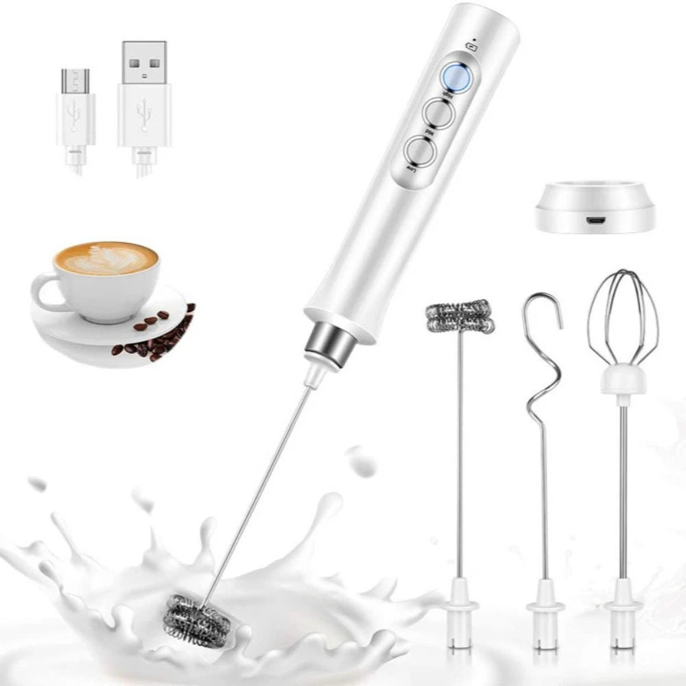 Stonego Rechargeable Milk Frother Handheld Coffee Foam Maker
