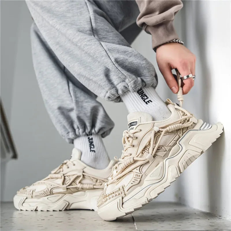 Men's Casual Mesh Sneakers Thick Sole Comfort Leisure Shoes