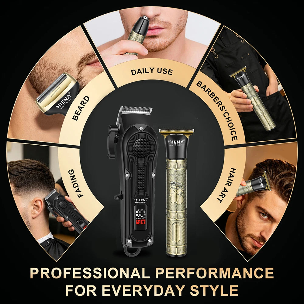 HIENA 3-In-1 Trimmer Kit For Men Hair Clipper Beard Shaver