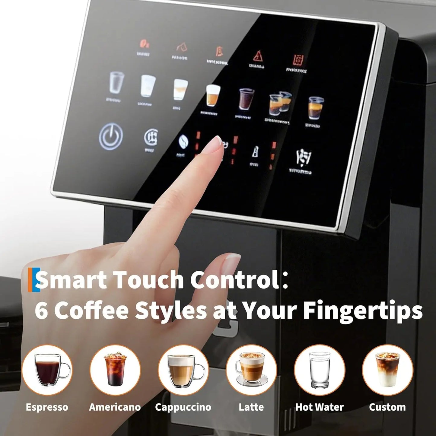 Acekool Espresso Coffee Maker With Milk Frother And Grinder