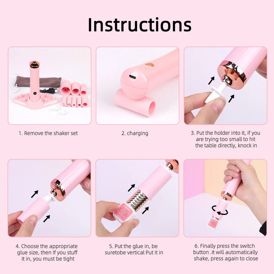 Aguud Electric Eyelash Glue Shaker For Nail Polish Tattoo Ink Pigment
