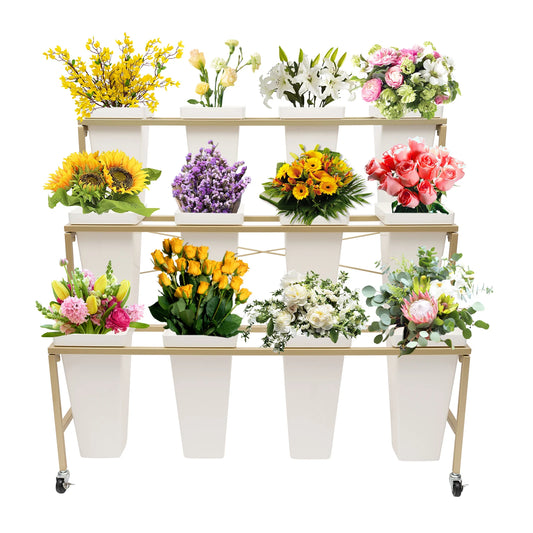Hign-concerned Flower Display Stand 3 Tier Plant Cart