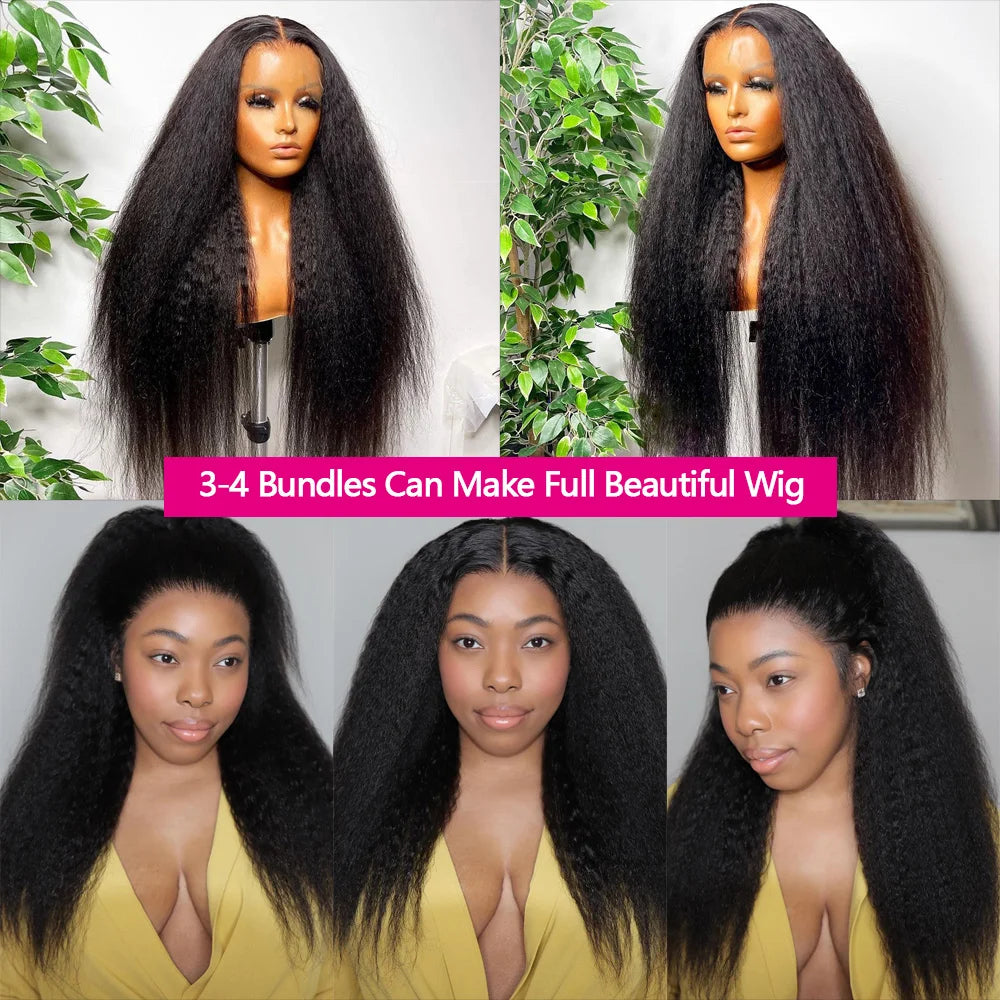 Queenlike Remy 12A Kinky Straight Human Hair Bundles for Weaving Premium Quality