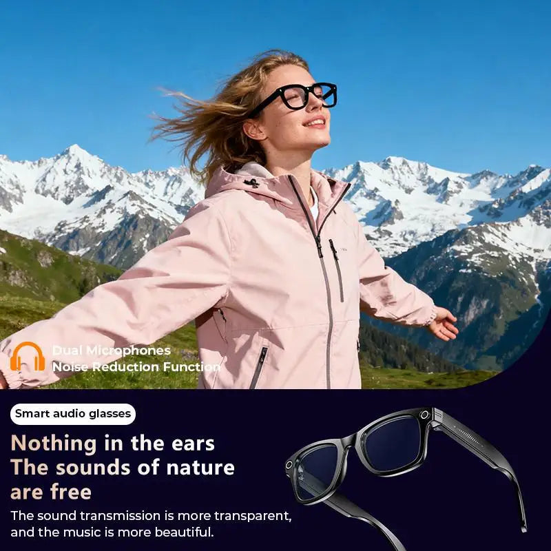 Smart AI Camera Glasses Bluetooth 8MP Real-Time Translation 1080P Video
