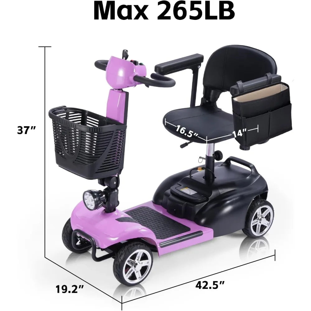 4 Wheel Mobility Scooter With Seat And Removable Battery