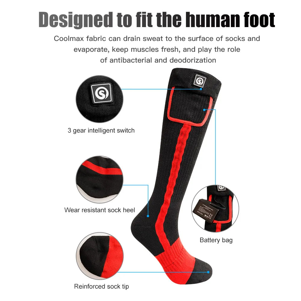 Savior Heated Socks Winter Outdoor Rechargeable Thermal Foot Warmer
