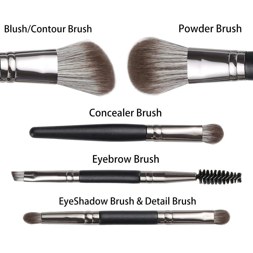 Portable Mini Makeup Brush Set Travel Friendly Professional Eyes Lips Blush