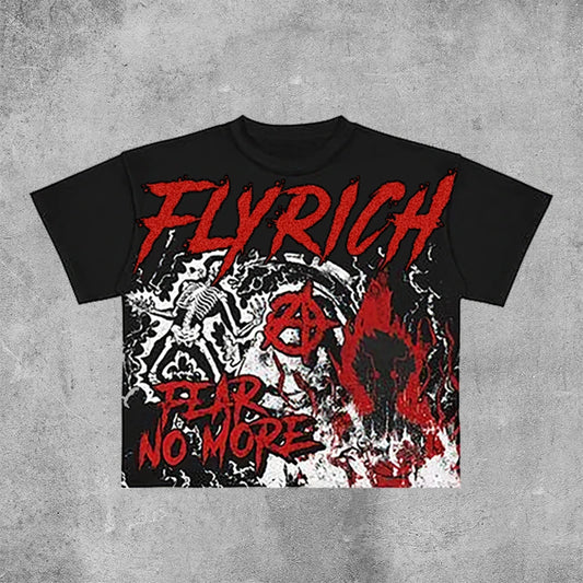 Unisex Graphic T Shirt Fly Rich Y2K Oversized Summer Tee