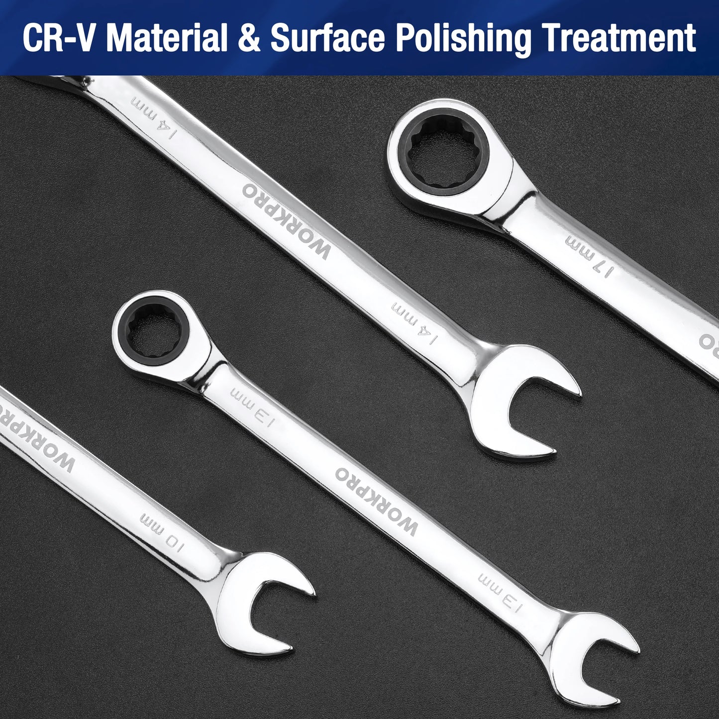WORKPRO 23pc Ratcheting Wrench Set With Box Tool Kit