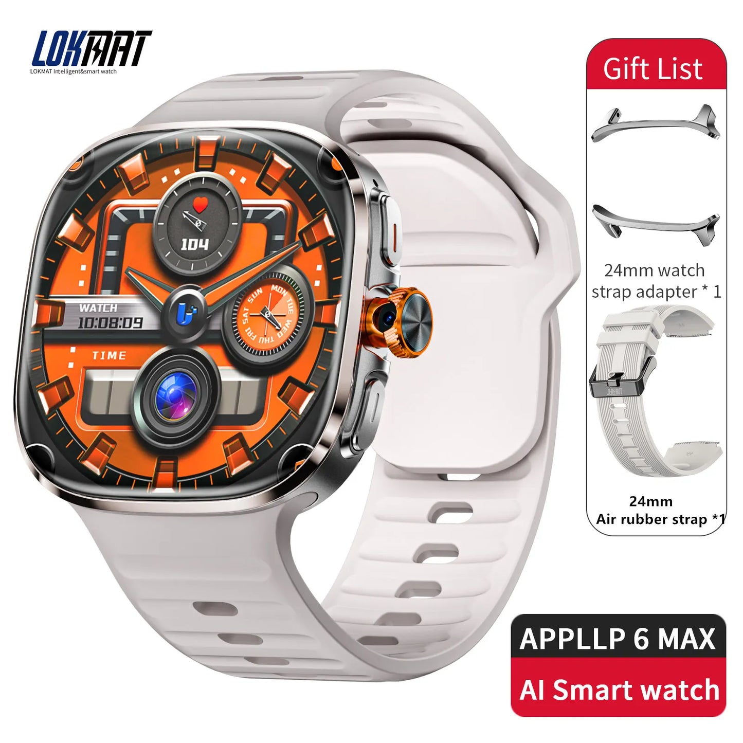LOKMAT APPLLP 6 MAX Android Smartwatch With AI Translation Camera