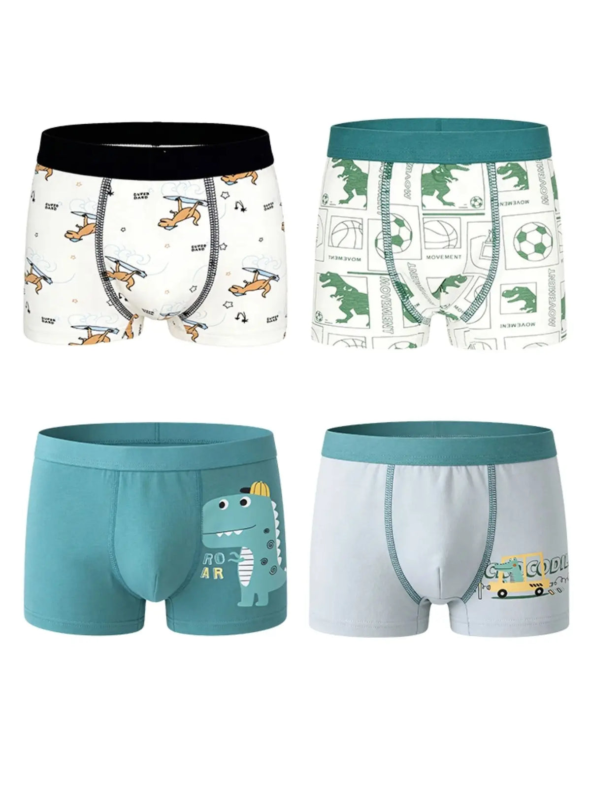 ZEKSAF Boys Cotton Underwear 20 Pack Soft and Breathable Kids Boxer Briefs Size 4-13