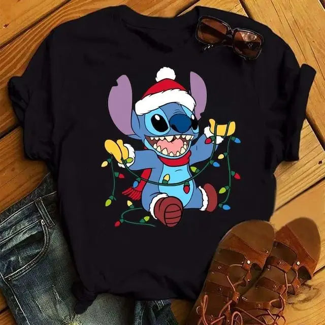 Disney Stitch Short Sleeve Cotton Unisex Parent Child T Shirt