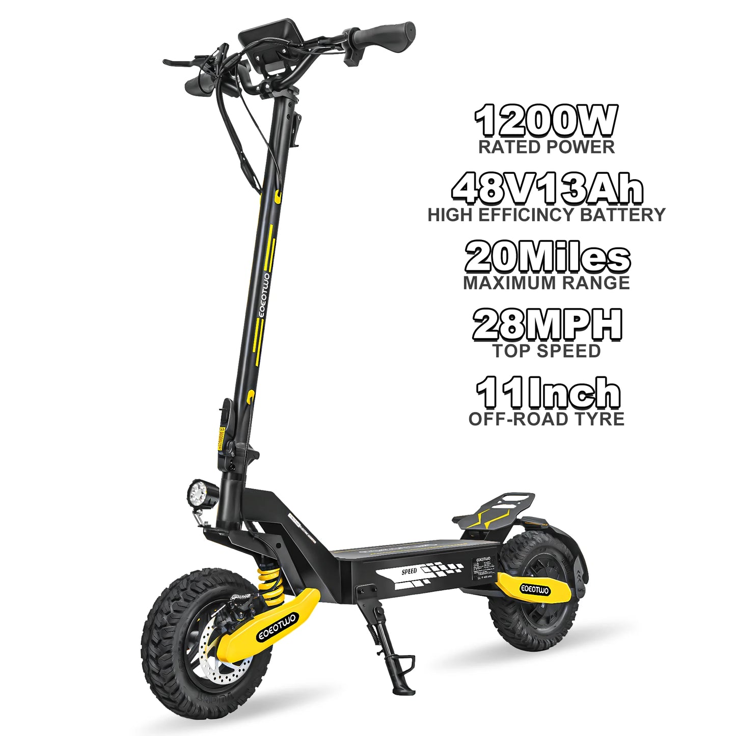 EOEOTWO 1200W Off Road Electric Scooter 48V Long Range 30MPH