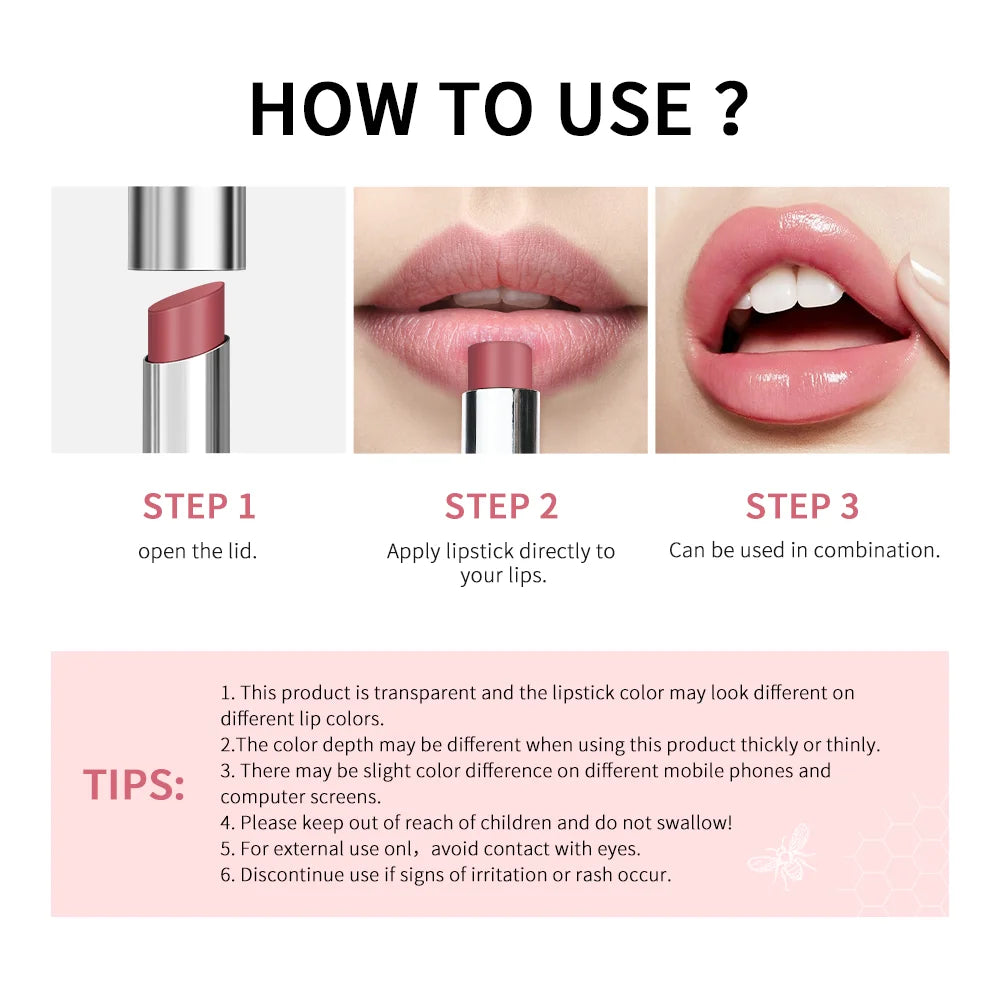 Lakerain Nearly Lipstick Lip Balm Creamy Texture Moisturizing