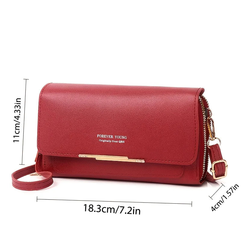 Womens Patent Leather Crossbody Bag with Rhinestone Drop Earrings Set