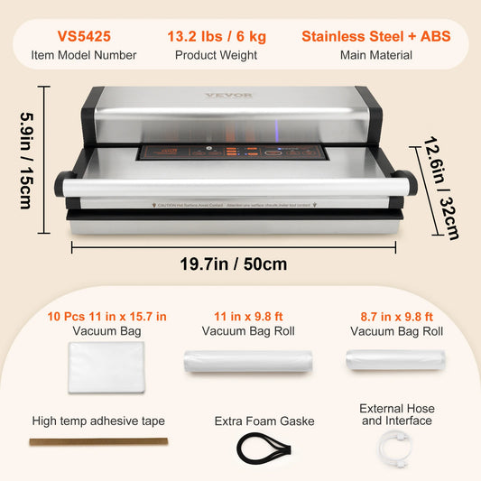 Automatic Commercial Vacuum Sealer Machine With Bag Roll Storage Cutter