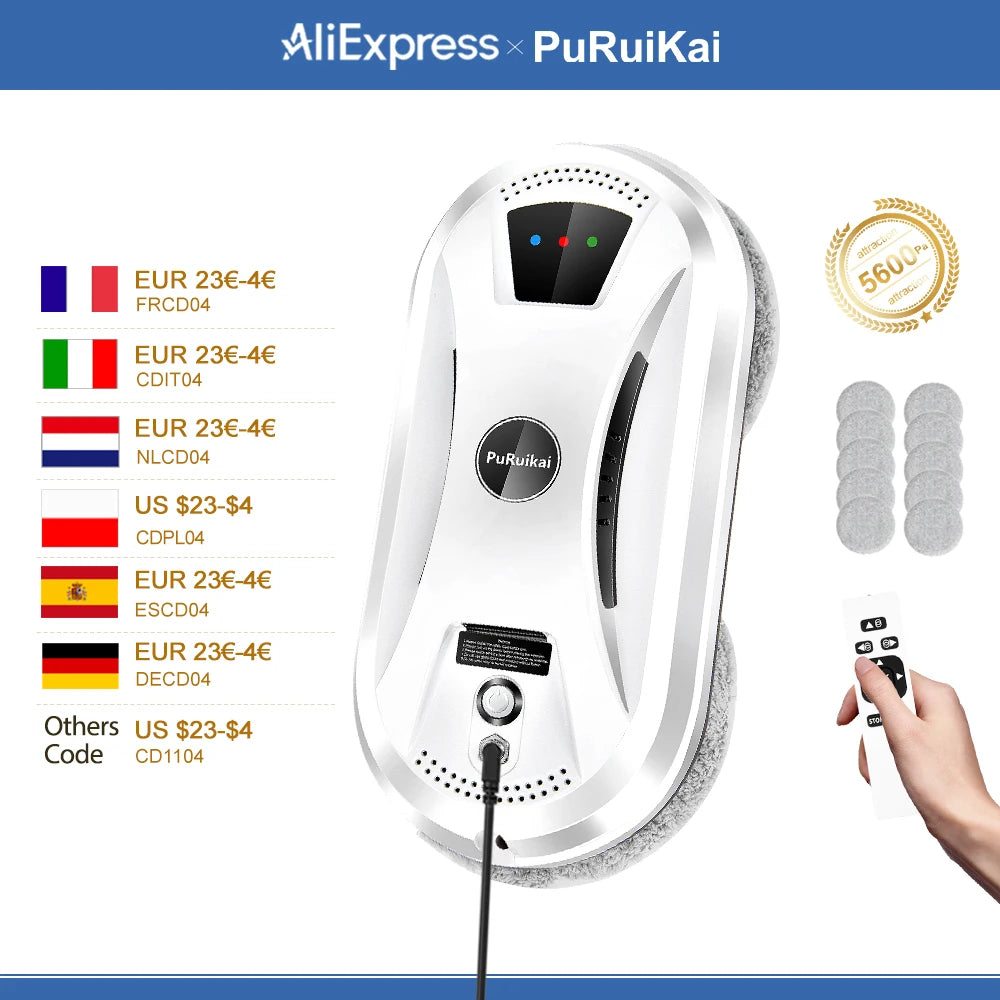 PuRuikai Ultra Thin Window Cleaning Robot For Glass Surfaces