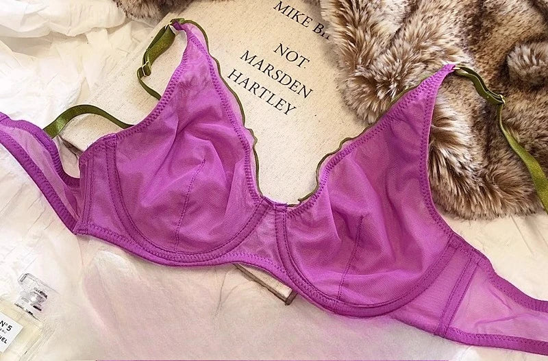 Moyiusu Minimiser Underwire Bra Set With Mesh Lace