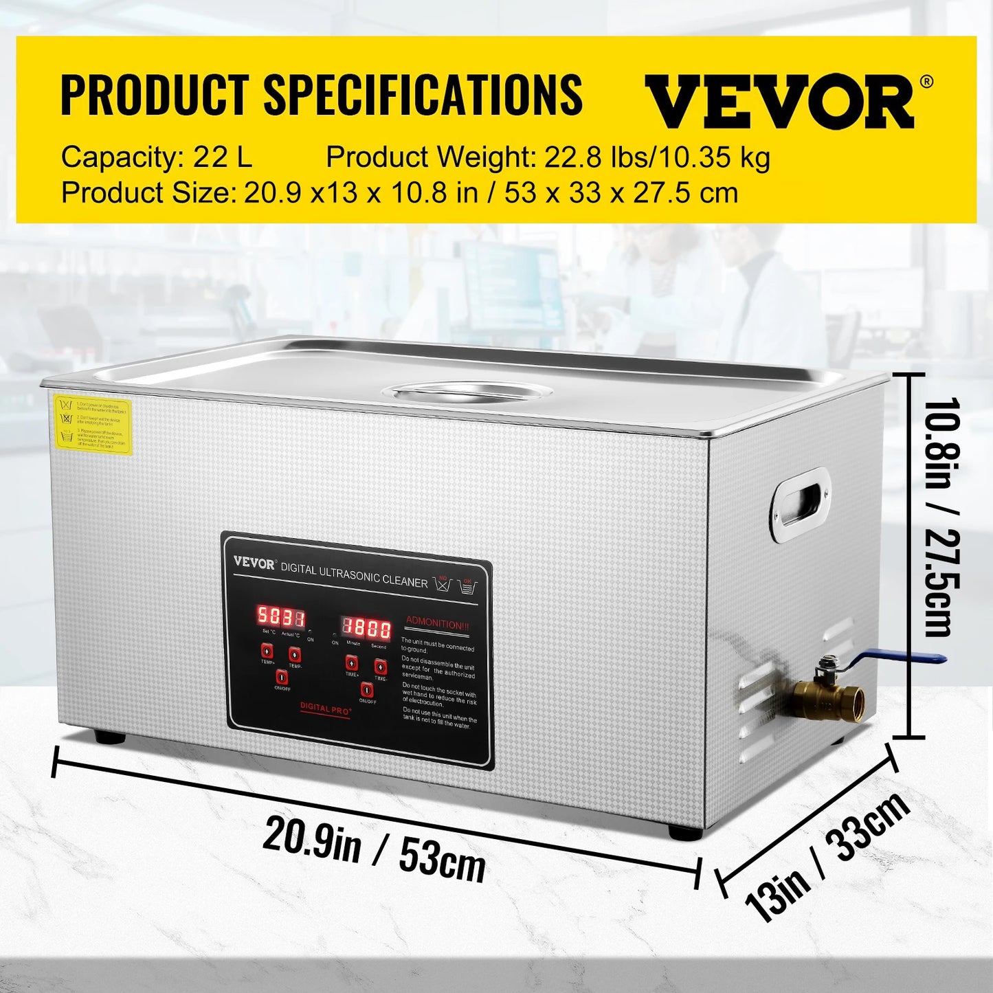 Succebuy Ultrasonic Cleaner Stainless Steel Home Cleaning Appliance