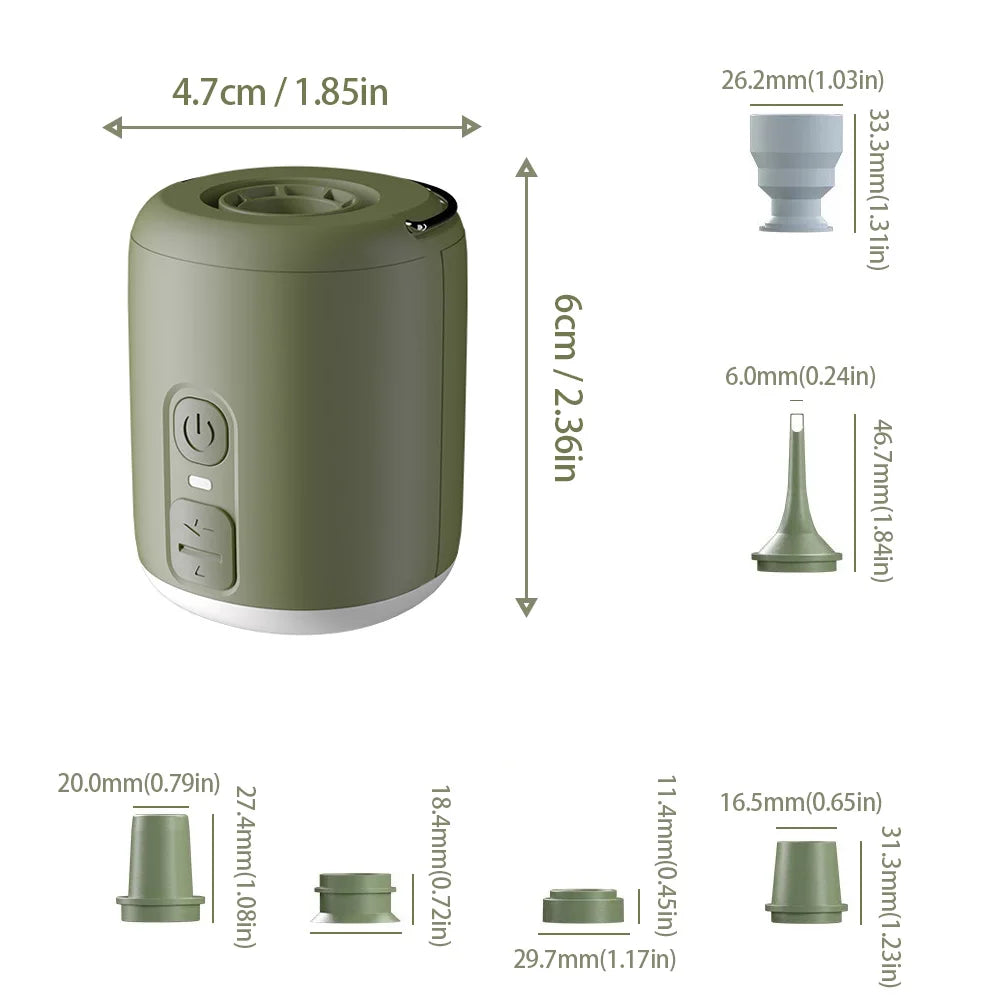 Tiny Air Pump With Camping Lantern For Inflatable Mattresses