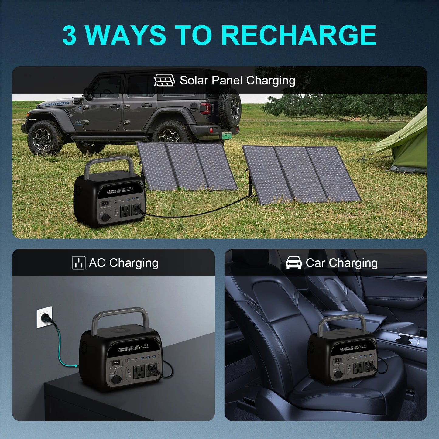 CTOLITY AP400 500W Portable Power Station 345.6Wh LiFePO4