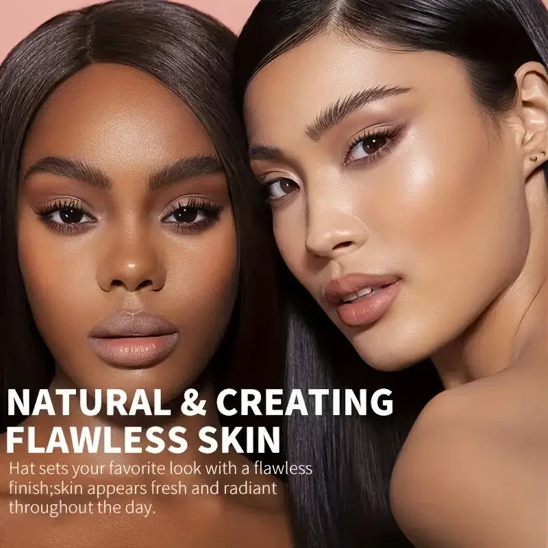 Dark compact powder, matte, waterproof, dark concealer and contour foundation for face makeup.