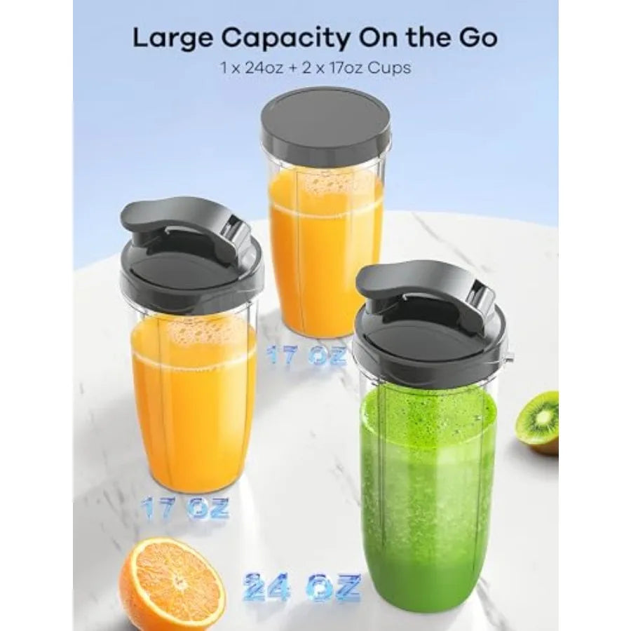 14 Piece Personal Blender Set With 3 Portable Cups For Shakes And Smoothies